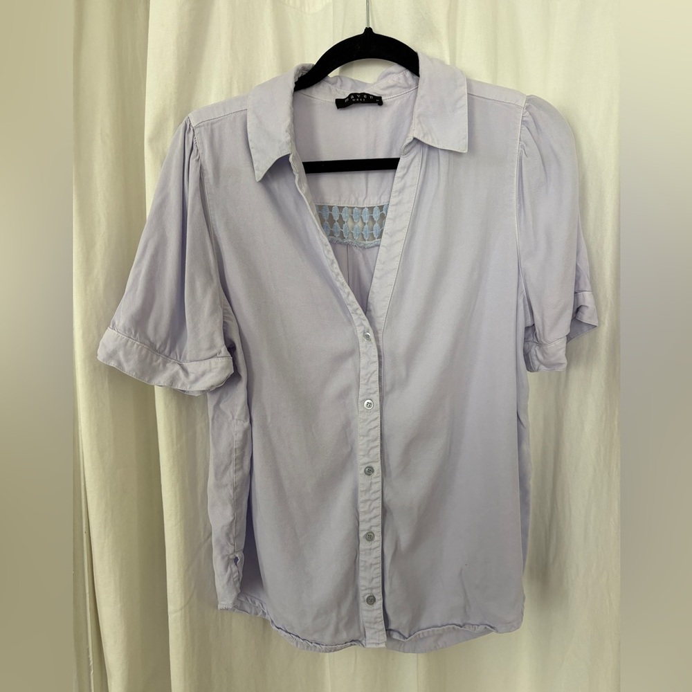 Maven West Light Lavender Button-Down Blouse